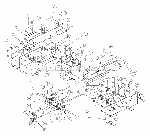Control Assembly Diagram and Parts List for 3648 53AB5D4M100 Cub Cadet Lawn Mower